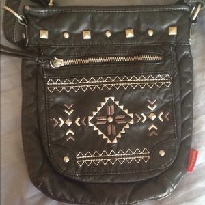 Black silver beaded purse